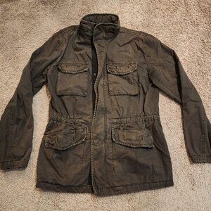 Gap Combat Jacket Military Style Hidden Hood Cinch Waist (Men's Small)
